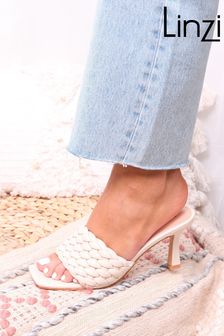 Linzi Cream Thalia PU Weaved Mule Heeled Sandal (P39156) | 40 €