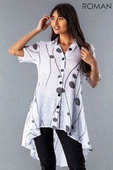 Roman White Spot Print Button Through Shirt (P39447) | 40 €