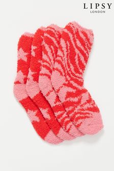Lipsy Pink 2 Pack Cosy Printed Socks (P40018) | $13