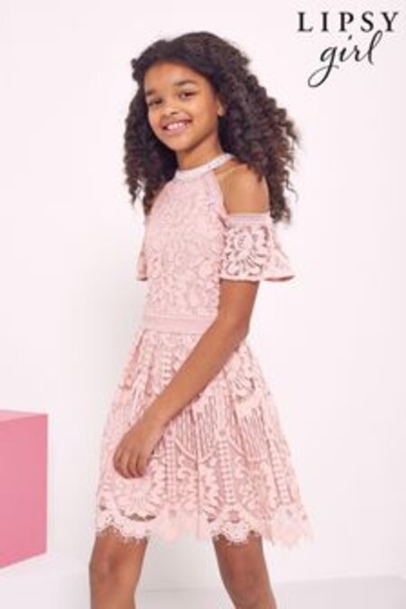 Robe grande occasion Lipsy en dentelle à épaules dénudées (P43533) | €49 - €55