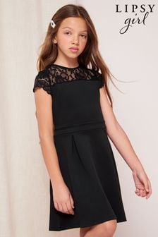 Lipsy Black Lace Yoke Dress (P43542) | $61 - $77