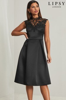Lipsy Black Applique Prom Dress (P43945) | ₪ 248