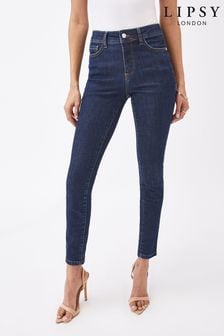 Blau - Lipsy Schmal geschnittene, figurformende Skinny-Jeans mit hohem Bund (P43956) | 67 €
