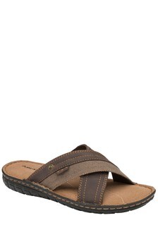 Dunlop Brown Men's Faux Leather Mule Sandals (P45422) | €23.50