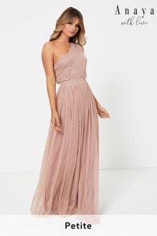 Anaya With Love Light Pink Petite One Shoulder Maxi Dress (P46661) | €38