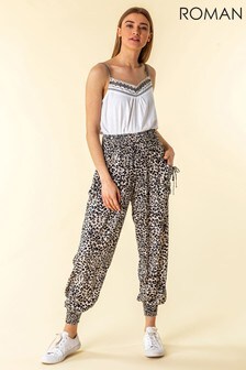 next leopard print trousers