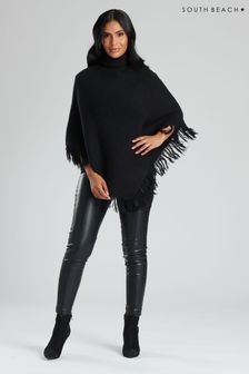 South Beach Knitted Polar Neck Poncho