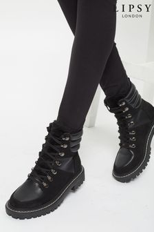 Lipsy Black Lace Up Hiker Ankle Boot (P48011) | 30 €