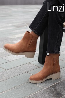 Linzi Brown Melonie Wedge Sole Pull On Ankle Boot (P48310) | ₪ 148