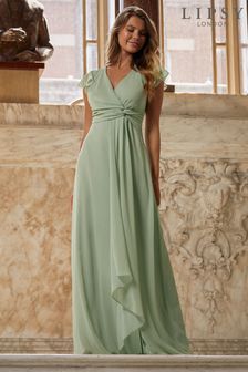ירוק - שמלת מקסי עם קשר בחזית של Lipsy לשושבינות (P48438) | ‏198 ₪