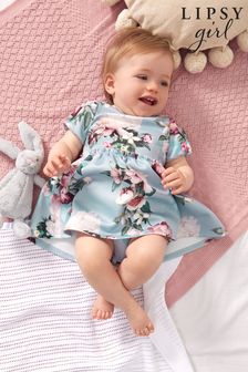 Lipsy Blue Baby Puff Sleeve Dress With Matching Knicker (P49730) | CHF 37