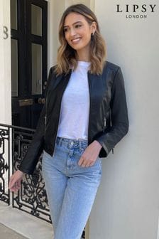 Lipsy Faux Leather Collarless Jacket