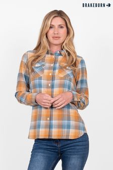 Brakeburn Orange Checked Flannel Shirt (P50798) | €31