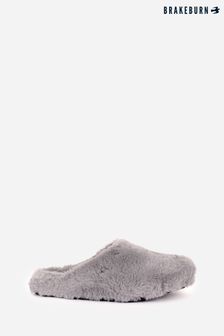 Brakeburn Grey Fluffy Slip On Slipper (P50829) | €20