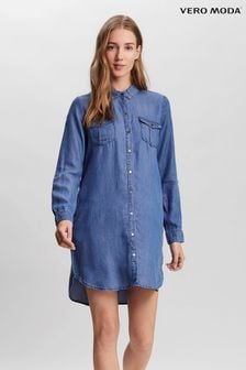 Mid Blue - Vero Moda Lightweight Denim Shirt Dress (P51625) | kr660