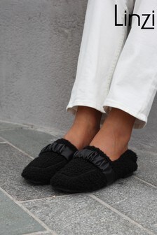 Linzi Fria Faux Shearling Moccasin Style Slipper Shoe