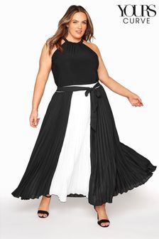 Yours Curve Black London Pleated Maxi Skirt (P52575) | €40