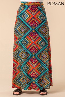 Roman Multi Aztec Print Maxi Skirt (P52942) | OMR16