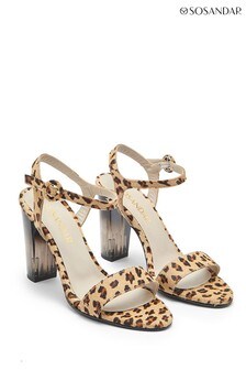 Sosandar Brown Leopard Perspex Heel Sandal (P53610) | 114 €