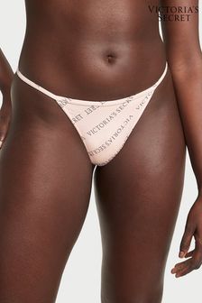 Victoria's Secret Purest Pink Vs Diagonal Logo Smooth Cotton G String Knickers (P54337) | €10