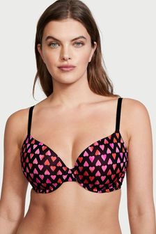 Victoria's Secret Black Red Heart Smooth Lightly Lined Demi Bra (P54625) | €46