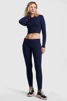 Victoria's Secret PINK Midnight Navy Blue Cotton Foldover Legging (P55265) | kr376