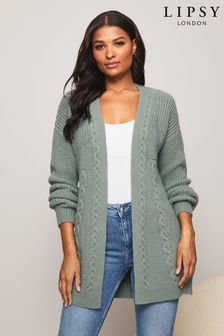 Lipsy Dark Green Regular Knitted Cable Cardigan (P55322) | 50 €