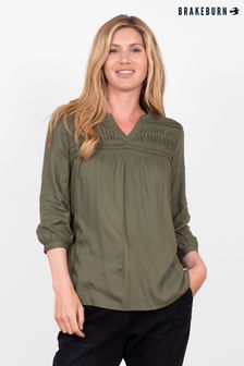 Brakeburn Green Pleated Blouse (P55332) | €37