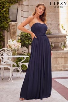 Темно-синий - Платье-бандо для подружки невесты Lipsy Bella (P55774) | €36