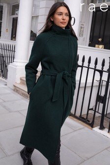 Rae Wrap Front Belted Longline Coat