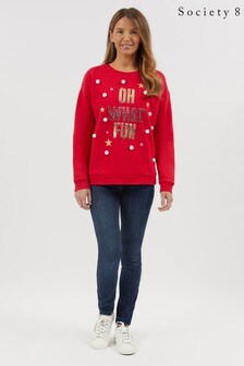 Society 8 Red Ladies Christmas Sweatshirt (P56177) | $41