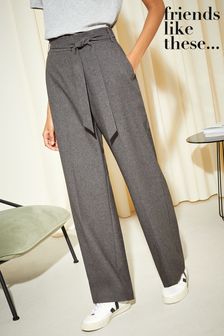 Friends Like These Grey Wide Leg Textured Tailored Trousers (P57354) | €48