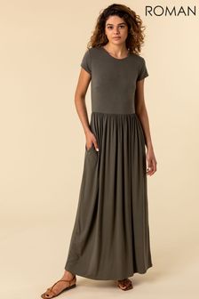 Roman Brown Gathered Skirt Maxi Dress (P57404) | 43 €