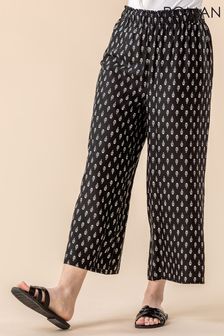 Roman Black Paisley Print Culotte Trousers (P57456) | €34