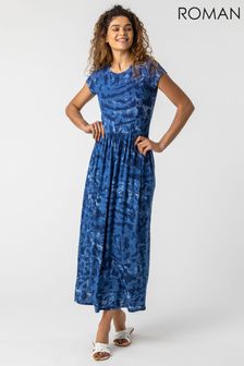 Roman Blue Camo Print Jersey Maxi Dress (P57528) | 47 €