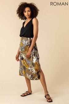 Roman Multi Tropical Print Pleat Detail Skirt (P57560) | €31