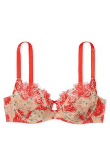 Victoria's Secret Tomato Red Embroidered Illuminating Blooms Balcony Bra (P57912) | €79