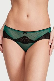 Victoria's Secret Spruce Green Lace Trim Hipster Thong Knickers (P57915) | kr260