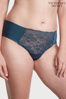 Victoria's Secret Midnight Sea Blue Silver Posey Lace Cheeky Knickers (P57919) | €16