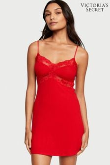 Victoria's Secret Lipstick Red Modal Ribbed Slip Dress (P57937) | €56