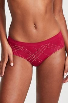 Victoria's Secret Red Laquer Logo Tartan Smooth Hipster Knickers (P59141) | €11