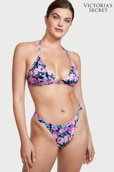 Victoria's Secret Purple Floral VS Bling Hardware Halter Swim Top (P60950) | €49