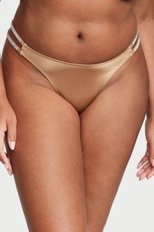 Victoria's Secret Toffee Nude Smooth Double Thong Shine Strap Knickers (P61116) | kr370