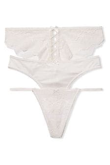 Victoria's Secret White Lace Bridal Knickers 3 Pack (P61307) | €40