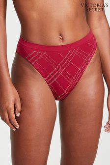 Victoria's Secret Red Laquer Logo Tartan Smooth High Leg Knickers (P61384) | €12