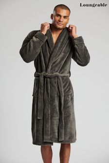 Loungeable Grey SuperSoft Fleece Dressing Gown (P62189) | SGD 63