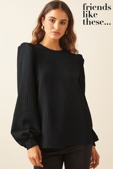 Friends Like These Black Puff Sleeve Blouse (P63571) | €16