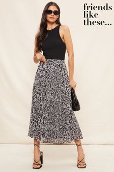 Friends Like These Grey Pleat Summer Midi Skirt (P63912) | €50