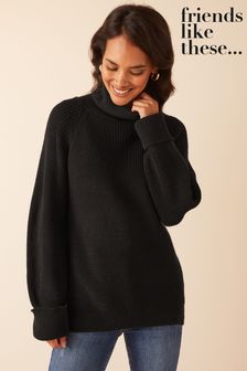 Friends Like These Black Roll Neck Jumper (P63938) | €54
