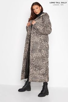 Long Tall Sally Leopard Longline Puffer Coat (P64731) | €50